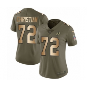 Women's Nike Washington Redskins #72 Geron Christian Limited Olive Gold 2017 Salute to Service NFL Jersey