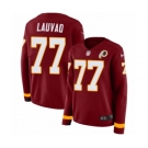 Women's Nike Washington Redskins #77 Shawn Lauvao Limited Burgundy Therma Long Sleeve NFL Jersey