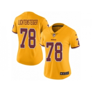 Women's Nike Washington Redskins #78 Kory Lichtensteiger Limited Gold Rush NFL Jersey