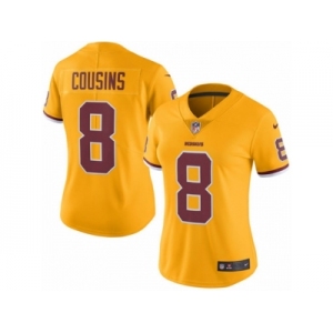 Women's Nike Washington Redskins #8 Kirk Cousins Limited Gold Rush NFL Jersey