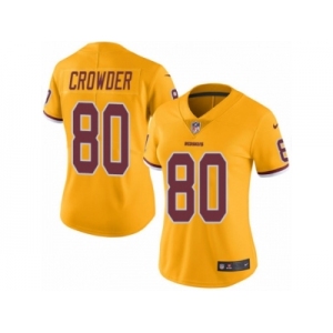 Women's Nike Washington Redskins #80 Jamison Crowder Limited Gold Rush NFL Jersey