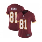 Women's Nike Washington Redskins #81 Art Monk Elite Burgundy Red Team Color NFL Jersey