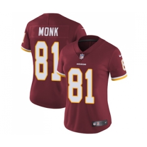 Women's Nike Washington Redskins #81 Art Monk Elite Burgundy Red Team Color NFL Jersey