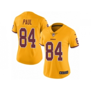 Women's Nike Washington Redskins #84 Niles Paul Limited Gold Rush NFL Jersey