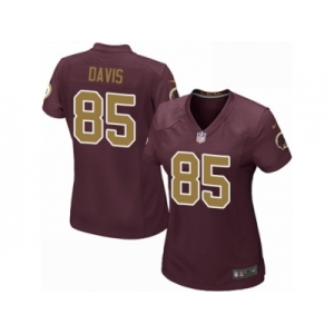 Women's Nike Washington Redskins #85 Vernon Davis Game Burgundy Red Gold Number Alternate 80TH Anniversary NFL Jersey