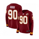 Women's Nike Washington Redskins #90 Ziggy Hood Limited Burgundy Therma Long Sleeve NFL Jersey