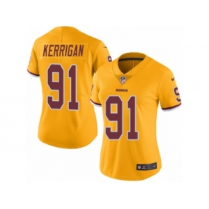 Women's Nike Washington Redskins #91 Ryan Kerrigan Limited Gold Rush NFL Jersey