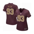 Women's Nike Washington Redskins #93 Jonathan Allen Game Burgundy Red Gold Number Alternate 80TH Anniversary NFL Jersey