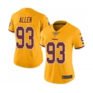 Women's Nike Washington Redskins #93 Jonathan Allen Limited Gold Rush Vapor Untouchable NFL Jersey