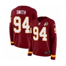 Women's Nike Washington Redskins #94 Preston Smith Limited Burgundy Therma Long Sleeve NFL Jersey