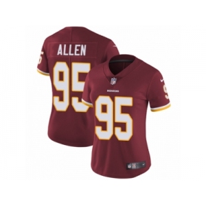 Women's Nike Washington Redskins #95 Jonathan Allen Vapor Untouchable Limited Burgundy Red Team Color NFL Jersey