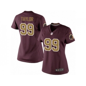 Women's Nike Washington Redskins #99 Phil Taylor Limited Burgundy Red Gold Number Alternate 80TH Anniversary NFL Jersey