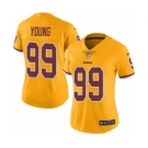 Women's Redskins #99 Chase Young Gold Stitched Football Limited Rush Jersey