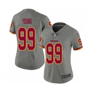 Women's Redskins #99 Chase Young Gray Stitched Football Limited Inverted Legend Jersey