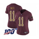 Women's Washington Redskins #11 Alex Smith Burgundy Red Gold Number Alternate 80TH Anniversary Vapor Untouchable Limited Player 100th Season Football Jerse