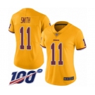 Women's Washington Redskins #11 Alex Smith Limited Gold Rush Vapor Untouchable 100th Season Football Jersey