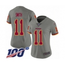 Women's Washington Redskins #11 Alex Smith Limited Gray Inverted Legend 100th Season Football Jersey