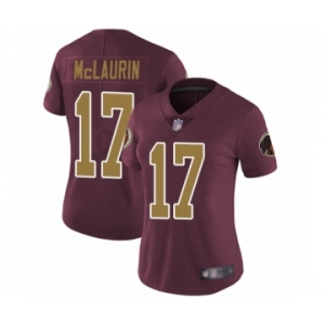 Women's Washington Redskins #17 Terry McLaurin Burgundy Red Gold Number Alternate 80TH Anniversary Vapor Untouchable Limited Player Football Jersey