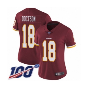 Women's Washington Redskins #18 Josh Doctson Burgundy Red Team Color Vapor Untouchable Limited Player 100th Season Football Jersey