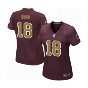Women's Washington Redskins #18 Trey Quinn Game Burgundy Red Gold Number Alternate 80TH Anniversary Football Jersey