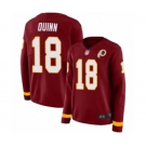 Women's Washington Redskins #18 Trey Quinn Limited Burgundy Therma Long Sleeve Football Jersey