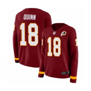 Women's Washington Redskins #18 Trey Quinn Limited Burgundy Therma Long Sleeve Football Jersey