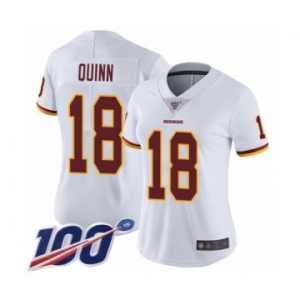 Women's Washington Redskins #18 Trey Quinn White Vapor Untouchable Limited Player 100th Season Football Jersey