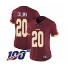 Women's Washington Redskins #20 Landon Collins Burgundy Red Team Color Vapor Untouchable Limited Player 100th Season Football Jersey