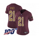 Women's Washington Redskins #21 Earnest Byner Burgundy Red Gold Number Alternate 80TH Anniversary Vapor Untouchable Limited Player 100th Season Football Je