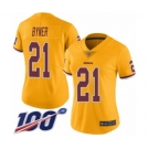 Women's Washington Redskins #21 Earnest Byner Limited Gold Rush Vapor Untouchable 100th Season Football Jersey