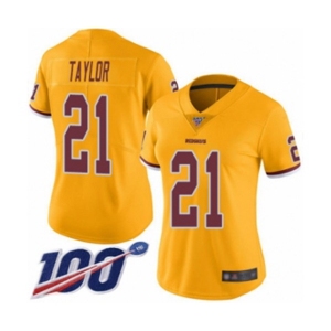 Women's Washington Redskins #21 Sean Taylor Limited Gold Rush Vapor Untouchable 100th Season Football Jersey