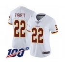 Women's Washington Redskins #22 Deshazor Everett White Vapor Untouchable Limited Player 100th Season Football Jersey