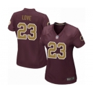 Women's Washington Redskins #23 Bryce Love Game Burgundy Red Gold Number Alternate 80TH Anniversary Football Jersey