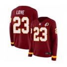 Women's Washington Redskins #23 Bryce Love Limited Burgundy Therma Long Sleeve Football Jersey