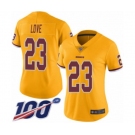 Women's Washington Redskins #23 Bryce Love Limited Gold Rush Vapor Untouchable 100th Season Football Jersey