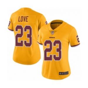 Women's Washington Redskins #23 Bryce Love Limited Gold Rush Vapor Untouchable Football Jersey