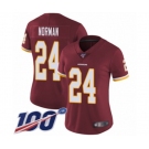 Women's Washington Redskins #24 Josh Norman Burgundy Red Team Color Vapor Untouchable Limited Player 100th Season Football Jersey