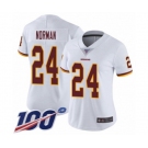 Women's Washington Redskins #24 Josh Norman White Vapor Untouchable Limited Player 100th Season Football Jersey