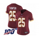 Women's Washington Redskins #25 Chris Thompson Burgundy Red Team Color Vapor Untouchable Limited Player 100th Season Football Jersey