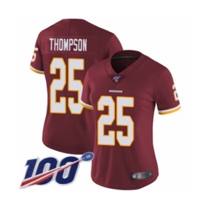 Women's Washington Redskins #25 Chris Thompson Burgundy Red Team Color Vapor Untouchable Limited Player 100th Season Football Jersey