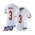 Women's Washington Redskins #3 Dustin Hopkins White Vapor Untouchable Limited Player 100th Season Football Jersey