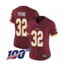 Women's Washington Redskins #32 Samaje Perine Burgundy Red Team Color Vapor Untouchable Limited Player 100th Season Football Jersey