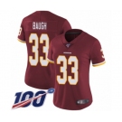 Women's Washington Redskins #33 Sammy Baugh Burgundy Red Team Color Vapor Untouchable Limited Player 100th Season Football Jersey