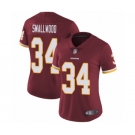 Women's Washington Redskins #34 Wendell Smallwood Burgundy Red Team Color Vapor Untouchable Limited Player Football Jersey