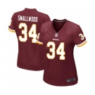 Women's Washington Redskins #34 Wendell Smallwood Game Burgundy Red Team Color Football Jersey