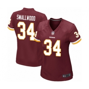 Women's Washington Redskins #34 Wendell Smallwood Game Burgundy Red Team Color Football Jersey