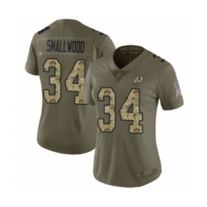 Women's Washington Redskins #34 Wendell Smallwood Limited Olive Camo 2017 Salute to Service Football Jersey