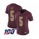 Women's Washington Redskins #5 Tress Way Burgundy Red Gold Number Alternate 80TH Anniversary Vapor Untouchable Limited Player 100th Season Football Jersey