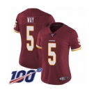 Women's Washington Redskins #5 Tress Way Burgundy Red Team Color Vapor Untouchable Limited Player 100th Season Football Jersey