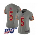 Women's Washington Redskins #5 Tress Way Limited Gray Inverted Legend 100th Season Football Jersey